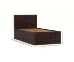 Kosmo Solace Single Bed In Sheesham Finish With Box Storage - Image 2