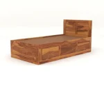 Kosmo Solace Single Bed In Sheesham Finish With Box Storage - Image 4