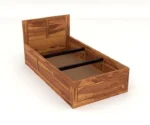 Kosmo Solace Single Bed In Sheesham Finish With Box Storage - Image 6