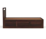 Rhino Single Bed in Wallnut Finish with Box Storage - Image 2