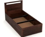 Rhino Single Bed in Wallnut Finish with Box Storage - Image 5