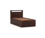 Rhino Single Bed in Wallnut Finish with Box Storage - Image 6