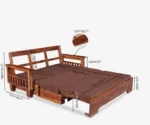 Solid Wood Jodhpur Sofa cum Bed - Image 6