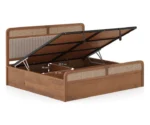 Hanoi Solid Wood Cane King Size Hydraulic Teak Wood Storage Bed - Image 3