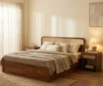 Balikos Sheesham Wood Bed with Drawer Storage and Cane Detailing - Image 5