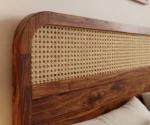 Balikos Sheesham Wood Bed with Drawer Storage and Cane Detailing - Image 6