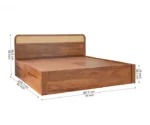 Balikos Sheesham Wood Bed with Drawer Storage and Cane Detailing - Image 9