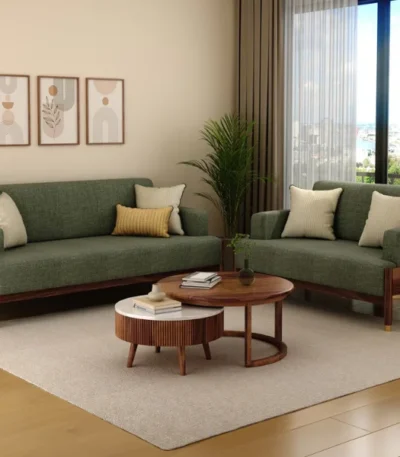 Kairav Modern 3+1+1 Wooden Sofa Set with Premium Upholstery