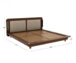 Lotus Premium Sheesham Wood Bed with Brass Inlay - Image 8