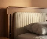 Lotus Premium Sheesham Wood Bed with Brass Inlay - Image 3