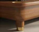 Lotus Premium Sheesham Wood Bed with Brass Inlay - Image 4