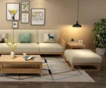 Modern L Shaped Sofa | L Sectional Sofa | Sheesham Wood - Image 2