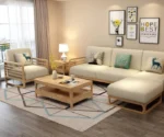 Modern L Shaped Sofa | L Sectional Sofa | Sheesham Wood - Image 4