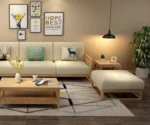 Modern L Shaped Sofa | L Sectional Sofa | Sheesham Wood - Image 6