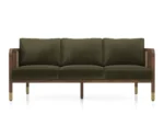Taran 3+1+1 Seater Wooden Sofa in Deep Olive Velvet Colour - Image 7