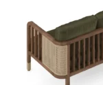 Taran 3+1+1 Seater Wooden Sofa in Deep Olive Velvet Colour - Image 8