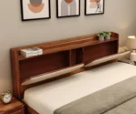 Wildon Premium Sheesham Wood Bed with Cushioned Headboard and Hydraulic Storage - Image 7