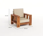 Wooden Sofa Set for Living Room | Lakadi ka Sofa | Sheesham Wood - Image 5