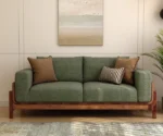 Aranyam Sheesham Wood 3 Seater Sofa with Cane Detailing - Image 2