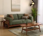 Aranyam Sheesham Wood 3 Seater Sofa with Cane Detailing - Image 3