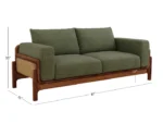 Aranyam Sheesham Wood 3 Seater Sofa with Cane Detailing - Image 7