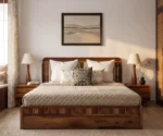 Lotus Premium Sheesham Wood Bed with Box Storage - Image 10