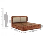 Lotus Premium Sheesham Wood Bed with Box Storage - Image 13