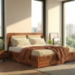 Lotus Premium Sheesham Wood Bed with Box Storage