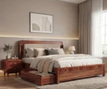 Lotus Premium Sheesham Wood Bed with Box Storage - Image 4