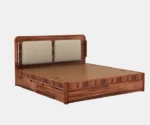 Lotus Premium Sheesham Wood Bed with Box Storage - Image 6