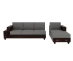 Solace 4 Seater Wooden L Shaped Sofa - Image 5