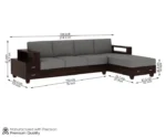 Solace 4 Seater Wooden L Shaped Sofa - Image 8