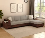 Solace 4 Seater Wooden L Shaped Sofa - Image 3