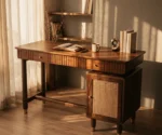 Kalam Modern Designer Sheesham Wood Study Table with Cane Accents & Drawer Storage - Image 6