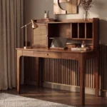 Sarah Sheesham Wood Study Table with Storage & Cane Cabinet