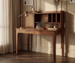 Sarah Sheesham Wood Study Table with Storage & Cane Cabinet - Image 3