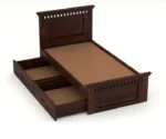 Solid Sheesham Wood Bed 6X4 Single Bed with Drawer Storage - Image 4