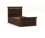 Solid Sheesham Wood Bed 6X4 Single Bed with Drawer Storage - Image 5