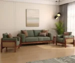 Aranyam Sheesham Wood 3+1+1 Seater Sofa Set with Cane Detailing