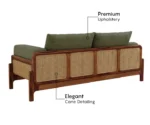 Aranyam Sheesham Wood 3+1+1 Seater Sofa Set with Cane Detailing - Image 4