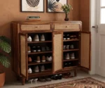 Dashlet Premium Solid Wood Shoe Cabinet With Cane Detailing - Image 2