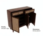Dashlet Premium Solid Wood Shoe Cabinet With Cane Detailing - Image 3