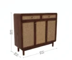 Dashlet Premium Solid Wood Shoe Cabinet With Cane Detailing - Image 5