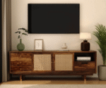 Eka Solid sheesham wood and Cane TV Unit - Image 2