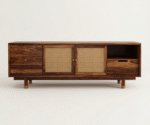 Eka Solid sheesham wood and Cane TV Unit - Image 4