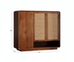 Griva Premium Solid Wood Shoe Cabinet With Cane Detailing - Image 5
