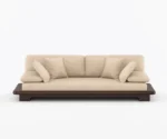 Japanese Platform 3 Seater Wooden Sofa - Image 2