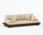Japanese Platform 3 Seater Wooden Sofa - Image 3