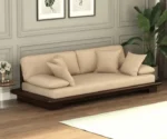 Japanese Platform 3 Seater Wooden Sofa - Image 4