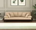 Japanese Platform 3 Seater Wooden Sofa - Image 5